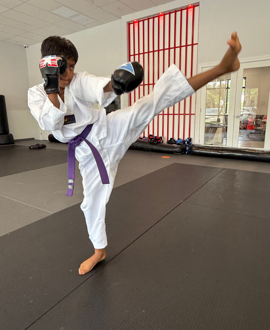 Taekwondo poomsae form practice at Empower Martial Arts